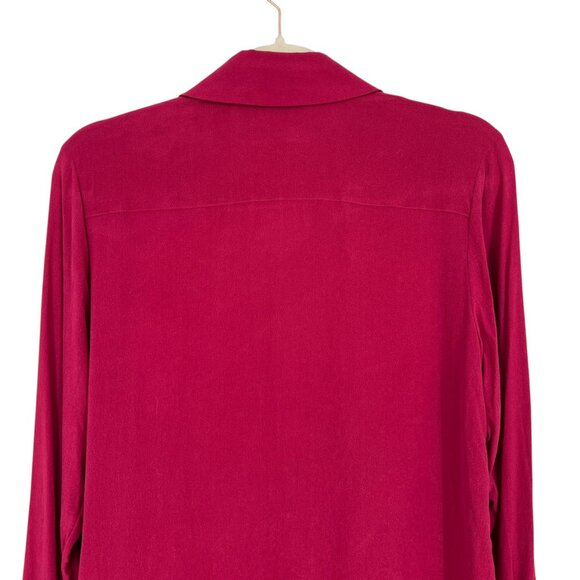& Other Stories Silk Button-Up Blouse Long Sleeve Burgundy Red Size 4 - Picture 6 of 12